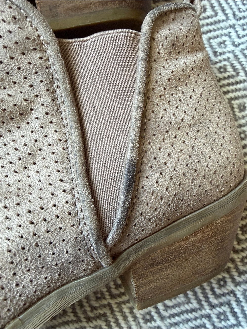 Report Women’s Suede Perforated Slip-On Ankle Boots - Taupe - Picture 8 of 16